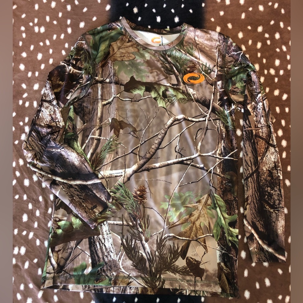 Camouflage spandex long sleeve top